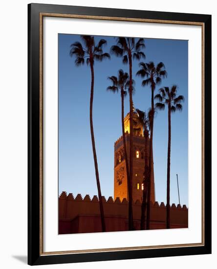 Minaret of the Koutoubia Mosque at Dusk, Marrakesh, Morocco, North Africa, Africa-Frank Fell-Framed Photographic Print