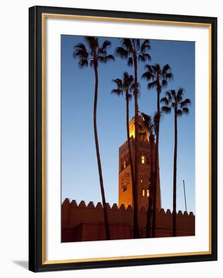 Minaret of the Koutoubia Mosque at Dusk, Marrakesh, Morocco, North Africa, Africa-Frank Fell-Framed Photographic Print