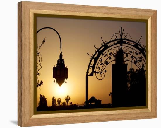 Minaret of the Koutoubia Mosque at Sunset, Marrakesh, Morocco, North Africa, Africa-Frank Fell-Framed Premier Image Canvas