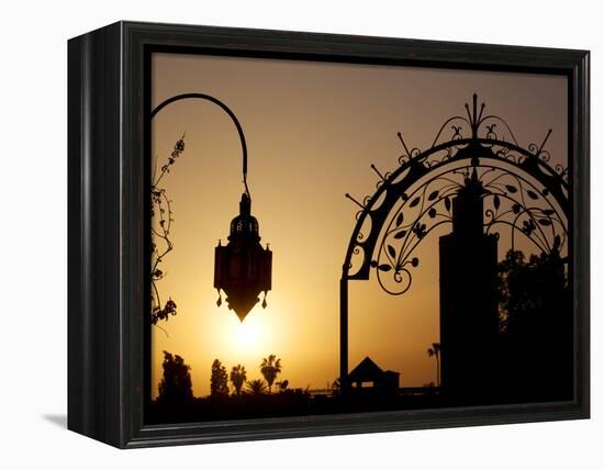Minaret of the Koutoubia Mosque at Sunset, Marrakesh, Morocco, North Africa, Africa-Frank Fell-Framed Premier Image Canvas