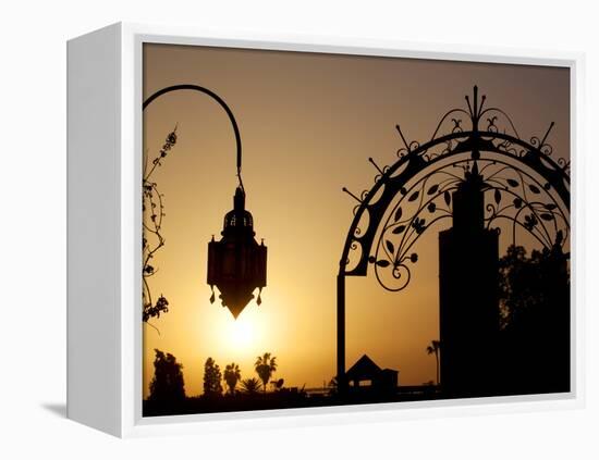 Minaret of the Koutoubia Mosque at Sunset, Marrakesh, Morocco, North Africa, Africa-Frank Fell-Framed Premier Image Canvas