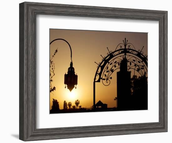 Minaret of the Koutoubia Mosque at Sunset, Marrakesh, Morocco, North Africa, Africa-Frank Fell-Framed Photographic Print