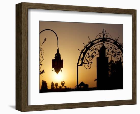 Minaret of the Koutoubia Mosque at Sunset, Marrakesh, Morocco, North Africa, Africa-Frank Fell-Framed Photographic Print