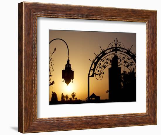 Minaret of the Koutoubia Mosque at Sunset, Marrakesh, Morocco, North Africa, Africa-Frank Fell-Framed Photographic Print