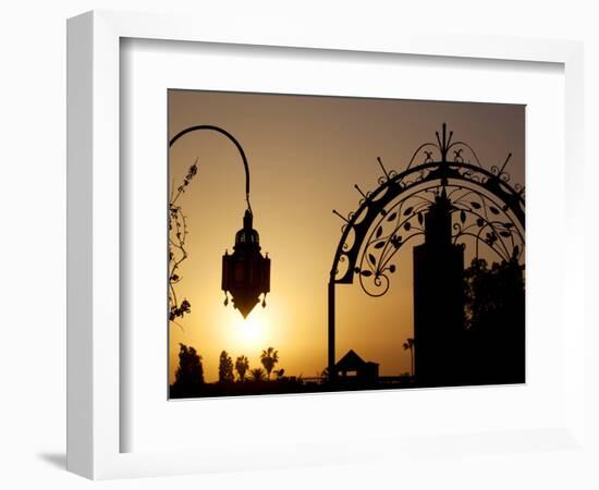 Minaret of the Koutoubia Mosque at Sunset, Marrakesh, Morocco, North Africa, Africa-Frank Fell-Framed Photographic Print