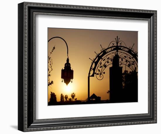 Minaret of the Koutoubia Mosque at Sunset, Marrakesh, Morocco, North Africa, Africa-Frank Fell-Framed Photographic Print