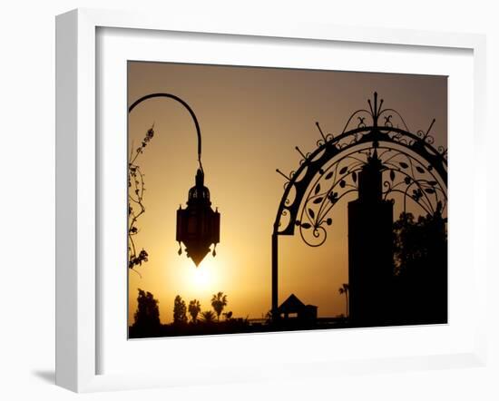 Minaret of the Koutoubia Mosque at Sunset, Marrakesh, Morocco, North Africa, Africa-Frank Fell-Framed Photographic Print