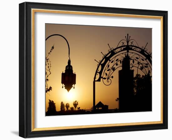Minaret of the Koutoubia Mosque at Sunset, Marrakesh, Morocco, North Africa, Africa-Frank Fell-Framed Photographic Print