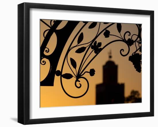 Minaret of the Koutoubia Mosque at Sunset, Marrakesh, Morocco, North Africa, Africa-Frank Fell-Framed Photographic Print