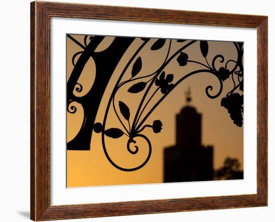 Minaret of the Koutoubia Mosque at Sunset, Marrakesh, Morocco, North Africa, Africa-Frank Fell-Framed Photographic Print