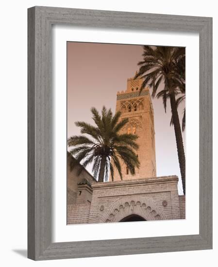 Minaret of the Koutoubia Mosque, UNESCO World Heritage Site, Marrakesh (Marrakech), Morocco, North-Nico Tondini-Framed Photographic Print