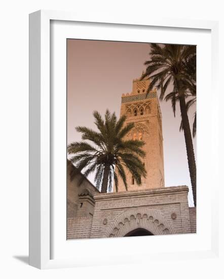 Minaret of the Koutoubia Mosque, UNESCO World Heritage Site, Marrakesh (Marrakech), Morocco, North-Nico Tondini-Framed Photographic Print