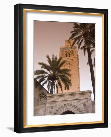 Minaret of the Koutoubia Mosque, UNESCO World Heritage Site, Marrakesh (Marrakech), Morocco, North-Nico Tondini-Framed Photographic Print