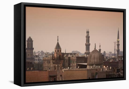 Minarets and Mosques of Cairo at Dusk-Alex Saberi-Framed Premier Image Canvas