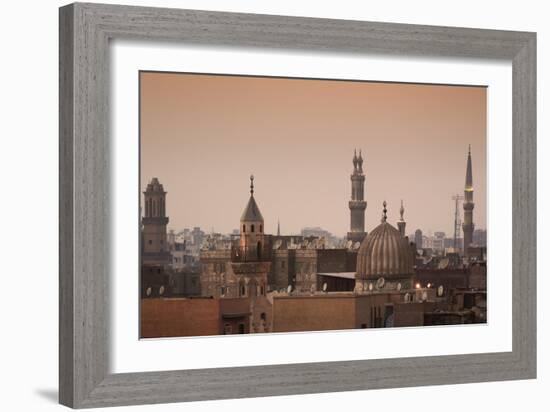 Minarets and Mosques of Cairo at Dusk-Alex Saberi-Framed Photographic Print