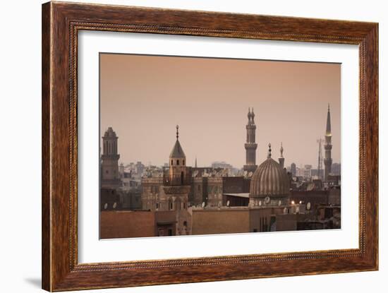 Minarets and Mosques of Cairo at Dusk-Alex Saberi-Framed Photographic Print