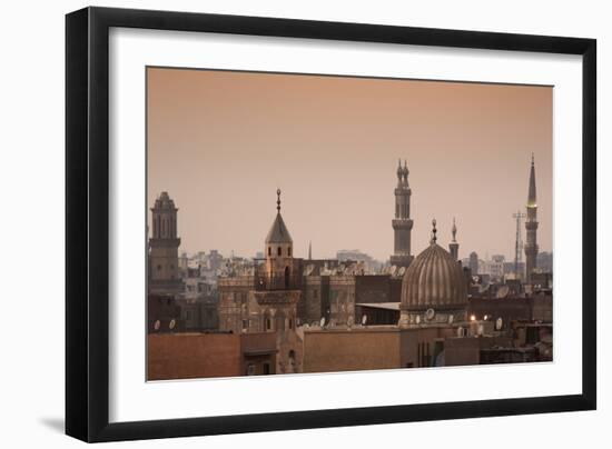 Minarets and Mosques of Cairo at Dusk-Alex Saberi-Framed Photographic Print