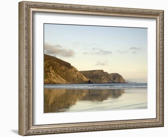 Minaun Cliffs from Keel Beach, Achill Island, County Mayo, Connacht, Republic of Ireland-Gary Cook-Framed Photographic Print