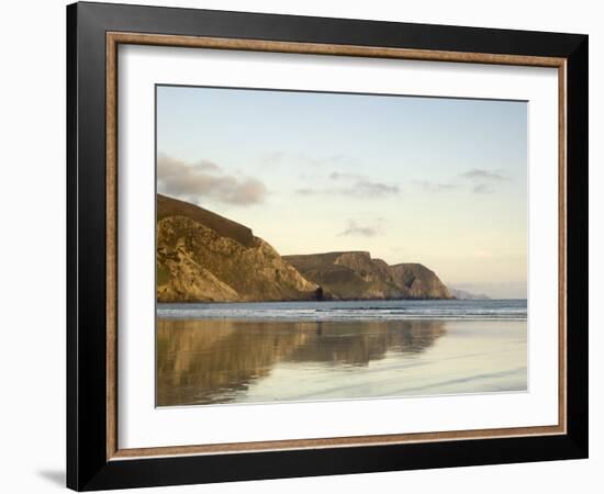 Minaun Cliffs from Keel Beach, Achill Island, County Mayo, Connacht, Republic of Ireland-Gary Cook-Framed Photographic Print