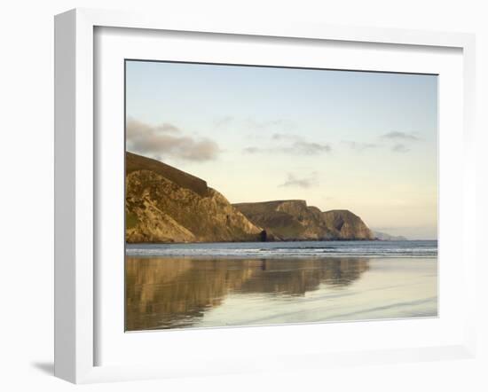 Minaun Cliffs from Keel Beach, Achill Island, County Mayo, Connacht, Republic of Ireland-Gary Cook-Framed Photographic Print