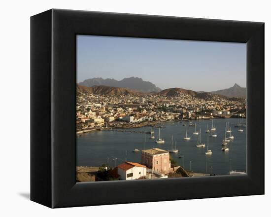 Mindelo City and Harbour, Sao Vicente, Cape Verde Islands, Atlantic, Africa-G Richardson-Framed Premier Image Canvas