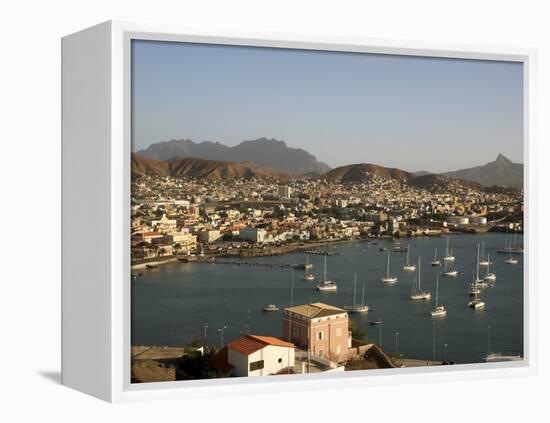 Mindelo City and Harbour, Sao Vicente, Cape Verde Islands, Atlantic, Africa-G Richardson-Framed Premier Image Canvas