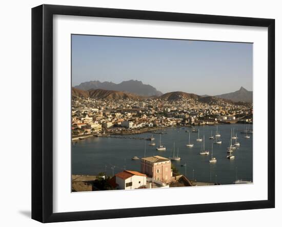 Mindelo City and Harbour, Sao Vicente, Cape Verde Islands, Atlantic, Africa-G Richardson-Framed Photographic Print