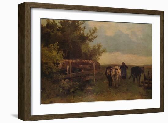 'Minding Cows, Herisson', c1869, (1938)-Anton Mauve-Framed Giclee Print