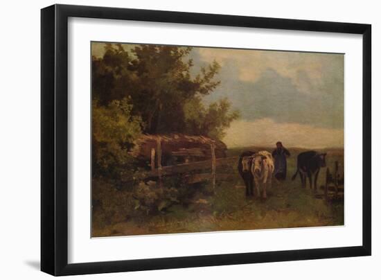 'Minding Cows, Herisson', c1869, (1938)-Anton Mauve-Framed Giclee Print