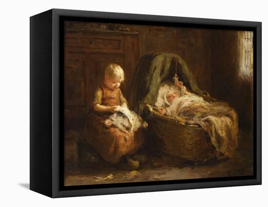 Minding the Baby-Evert Pieters-Framed Premier Image Canvas