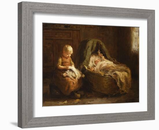 Minding the Baby-Evert Pieters-Framed Giclee Print