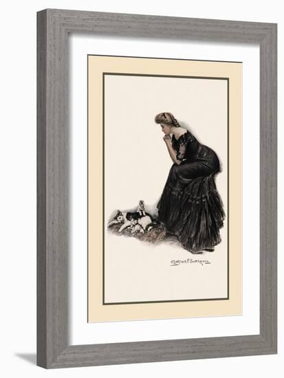 Minding the Felines-Clarence F. Underwood-Framed Art Print