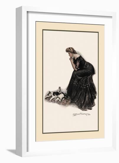 Minding the Felines-Clarence F. Underwood-Framed Art Print