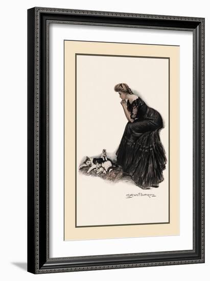 Minding the Felines-Clarence F. Underwood-Framed Art Print