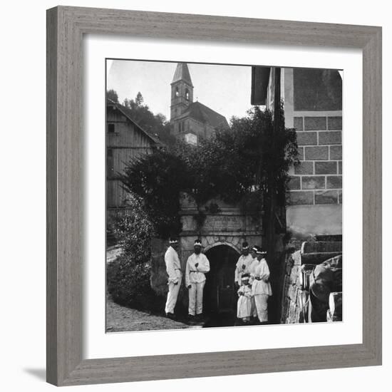 Mine Entrance, Salzburg, Austria, C1900s-Wurthle & Sons-Framed Photographic Print