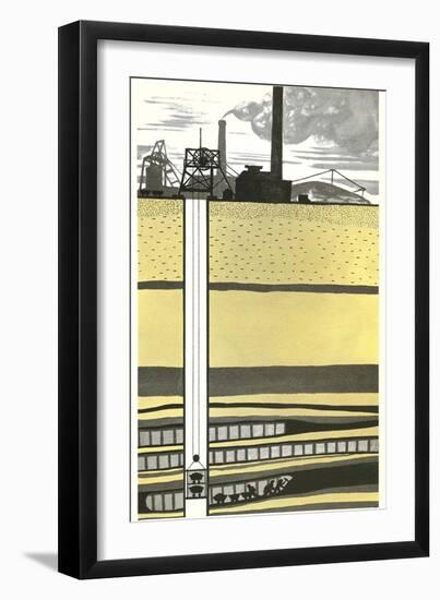 Mine Shaft Elevator Diagram-null-Framed Art Print