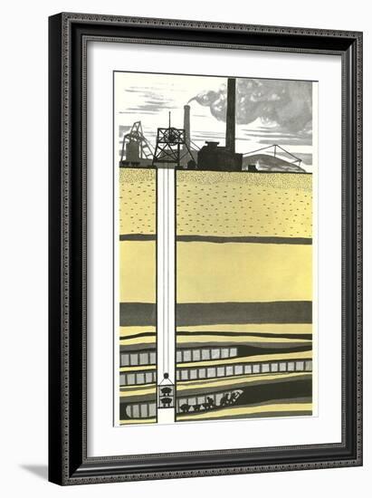 Mine Shaft Elevator Diagram-null-Framed Art Print