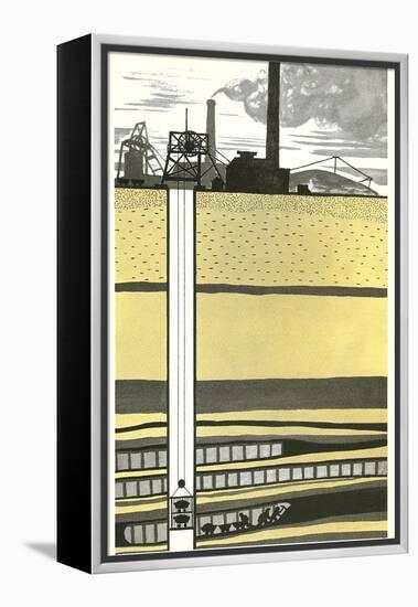 Mine Shaft Elevator Diagram-null-Framed Stretched Canvas