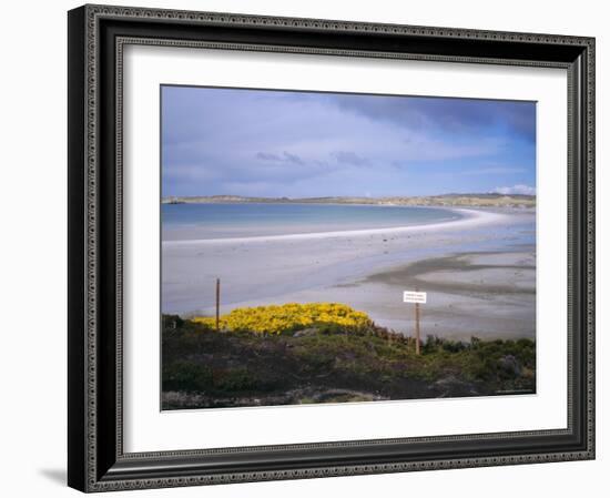 Mined Beach from the Falkland War, Near Stanley, Falkland Islands, South America-Geoff Renner-Framed Photographic Print