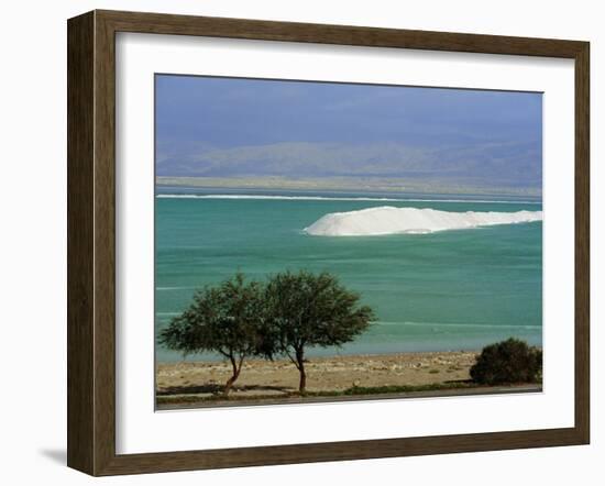 Mined Sea Salt at Shallow South End of the Dead Sea Near Ein Boqeq, Israel, Middle East-Robert Francis-Framed Photographic Print