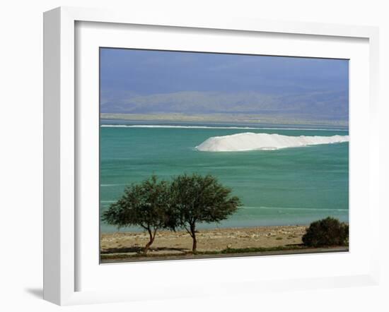 Mined Sea Salt at Shallow South End of the Dead Sea Near Ein Boqeq, Israel, Middle East-Robert Francis-Framed Photographic Print