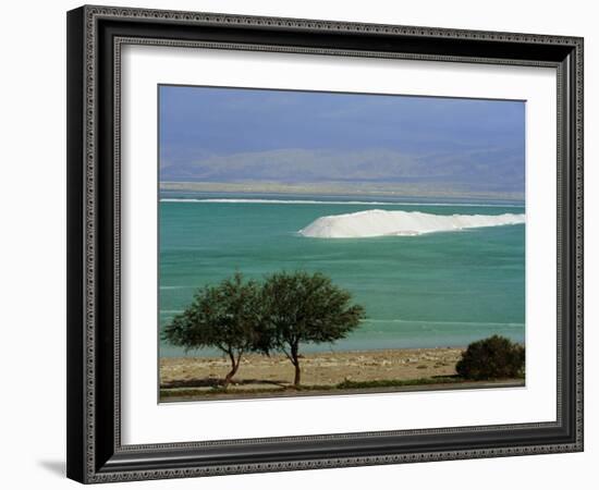 Mined Sea Salt at Shallow South End of the Dead Sea Near Ein Boqeq, Israel, Middle East-Robert Francis-Framed Photographic Print