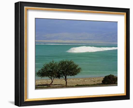 Mined Sea Salt at Shallow South End of the Dead Sea Near Ein Boqeq, Israel, Middle East-Robert Francis-Framed Photographic Print