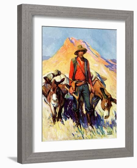 "Miner and Donkeys,"May 27, 1933-William Henry Dethlef Koerner-Framed Giclee Print