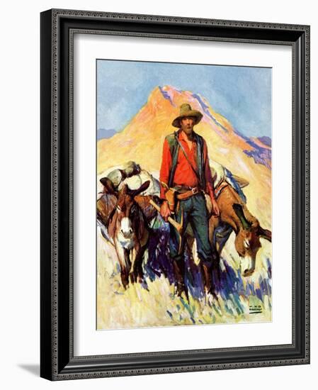 "Miner and Donkeys,"May 27, 1933-William Henry Dethlef Koerner-Framed Giclee Print