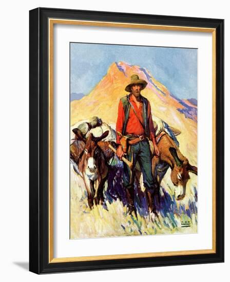 "Miner and Donkeys,"May 27, 1933-William Henry Dethlef Koerner-Framed Giclee Print