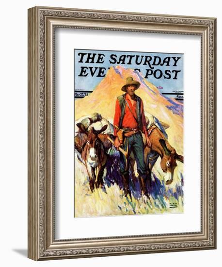 "Miner and Donkeys," Saturday Evening Post Cover, May 27, 1933-William Henry Dethlef Koerner-Framed Giclee Print