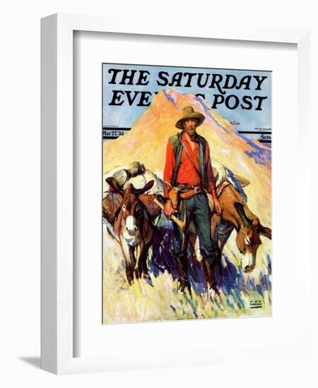 "Miner and Donkeys," Saturday Evening Post Cover, May 27, 1933-William Henry Dethlef Koerner-Framed Giclee Print