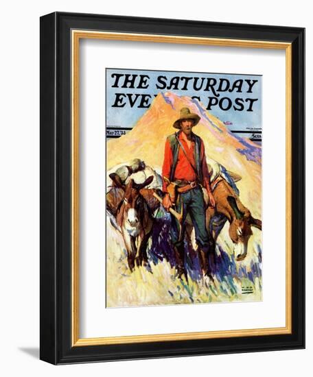 "Miner and Donkeys," Saturday Evening Post Cover, May 27, 1933-William Henry Dethlef Koerner-Framed Giclee Print