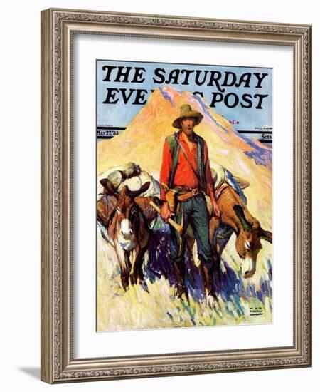 "Miner and Donkeys," Saturday Evening Post Cover, May 27, 1933-William Henry Dethlef Koerner-Framed Giclee Print